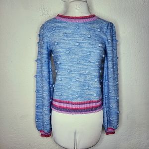 Lilly Pulitzer Crewneck Sweater Verna Blue Peri Marl Size XS Wool Blend